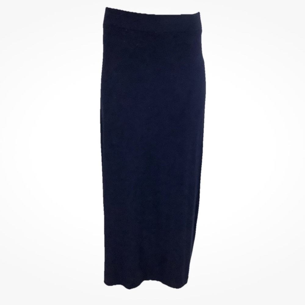 J Crew Sz XS Jersey Stretch Pull On Casual Maxi Skirt Navy Blue Viscose